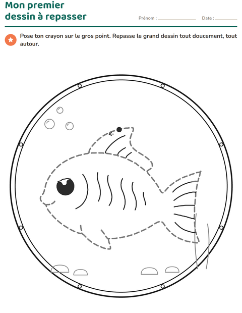 Aperçu de la fiche Dessins à repasser pour École maternelle (grande section, 5-7 ans)