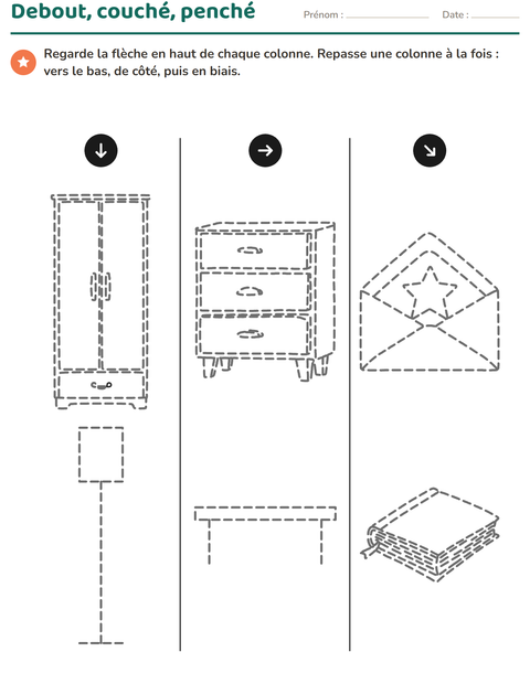 Aperçu de la fiche Dessins à repasser pour École maternelle (grande section, 5-7 ans)