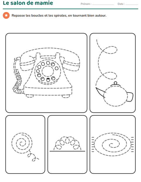 Aperçu de la fiche Dessins à repasser pour École maternelle (grande section, 5-7 ans)