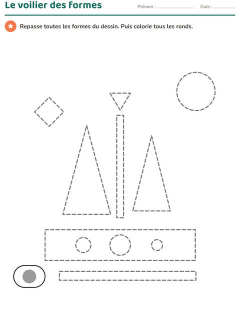 Aperçu de la fiche Dessins à repasser pour École maternelle (grande section, 5-7 ans)