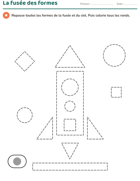 Aperçu de la fiche Dessins à repasser pour École maternelle (grande section, 5-7 ans)