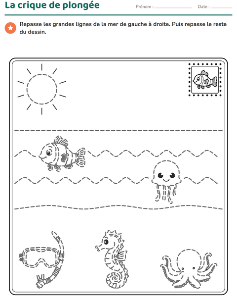 Aperçu de la fiche Dessins à repasser pour École maternelle (grande section, 5-7 ans)