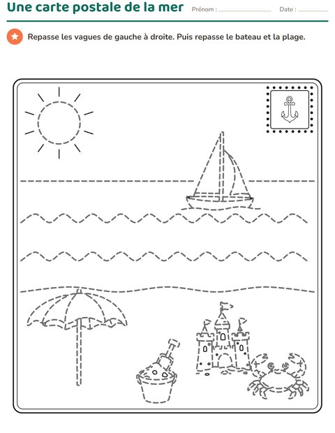 Aperçu de la fiche Dessins à repasser pour École maternelle (grande section, 5-7 ans)