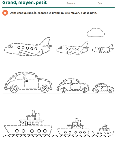 Aperçu de la fiche Dessins à repasser pour École maternelle (grande section, 5-7 ans)