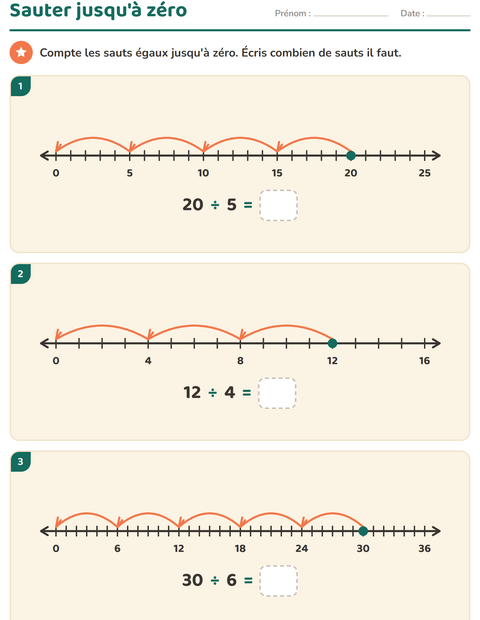 Aperçu de la fiche Droite numérique pour CE2 (cours élémentaire 2)