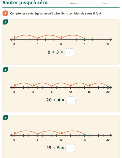 Aperçu de la fiche Droite numérique pour CE2 (cours élémentaire 2)