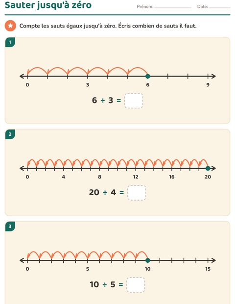 Aperçu de la fiche Droite numérique pour CE2 (cours élémentaire 2)
