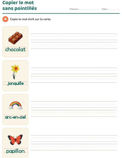Aperçu de la fiche Écriture des mots avec Pâques pour École maternelle (grande section, 5-7 ans)