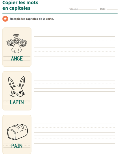 Aperçu de la fiche Écriture des mots avec Pâques NB pour École maternelle (grande section, 5-7 ans)