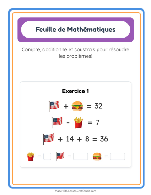 Aperçu de la fiche Fiche De Mathématiques avec 4 juillet pour École maternelle (grande section, 5-7 ans)
