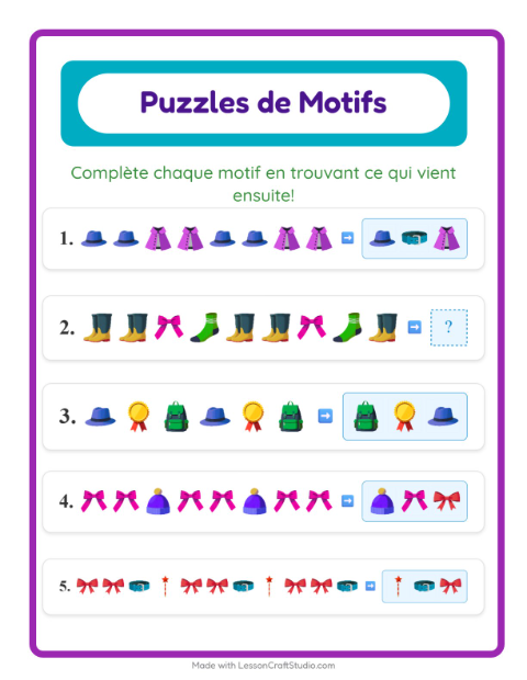 Aperçu de la fiche Fiche De Modèles avec Accessoires pour CP (cours préparatoire)