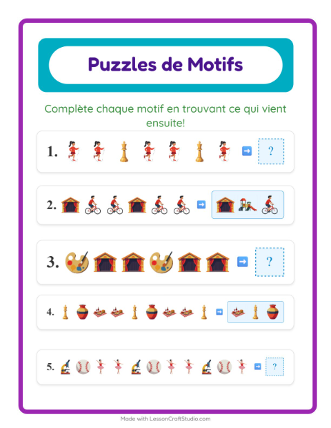 Aperçu de la fiche Fiche De Modèles avec Activités pour CP (cours préparatoire)