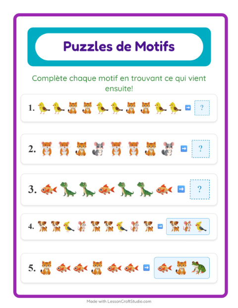 Aperçu de la fiche Fiche De Modèles avec Animaux de compagnie pour CP (cours préparatoire)