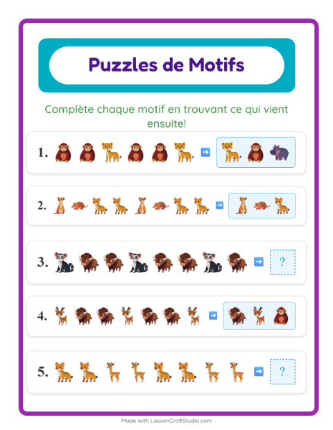 Aperçu de la fiche Fiche De Modèles avec Animaux du zoo pour CP (cours préparatoire)