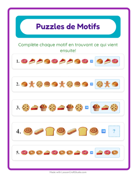 Aperçu de la fiche Fiche De Modèles avec Boulangerie pour CP (cours préparatoire)