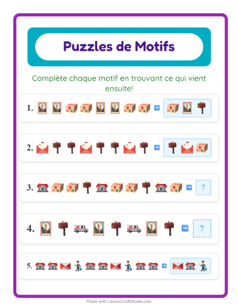 Aperçu de la fiche Fiche De Modèles avec Bureau de poste pour CP (cours préparatoire)