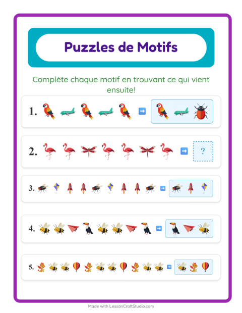 Aperçu de la fiche Fiche De Modèles avec Choses qui volent pour CP (cours préparatoire)