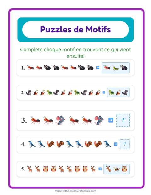 Aperçu de la fiche Fiche De Modèles avec Créatures de la forêt pour CP (cours préparatoire)
