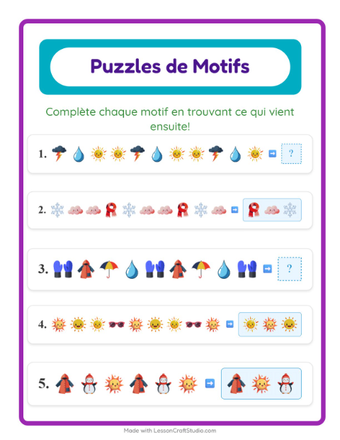 Aperçu de la fiche Fiche De Modèles avec Météo pour CP (cours préparatoire)