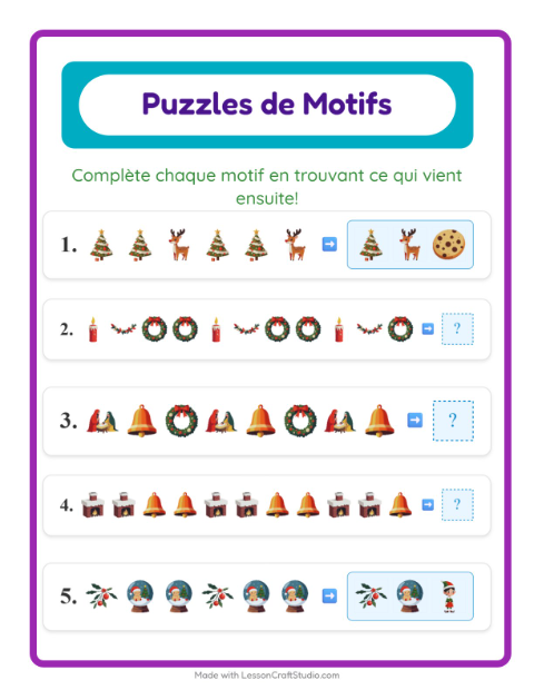 Aperçu de la fiche Fiche De Modèles avec Noël pour CP (cours préparatoire)