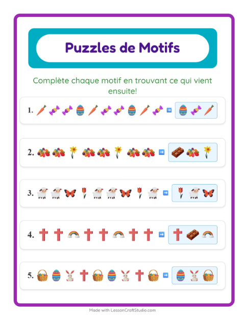 Aperçu de la fiche Fiche De Modèles avec Pâques pour CP (cours préparatoire)