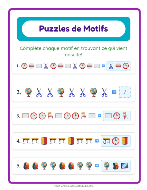 Aperçu de la fiche Fiche De Modèles avec Salle de classe pour CP (cours préparatoire)