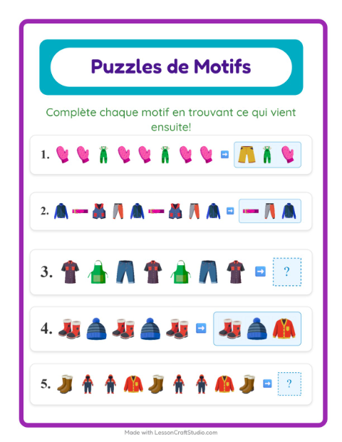 Aperçu de la fiche Fiche De Modèles avec Vêtements pour CP (cours préparatoire)