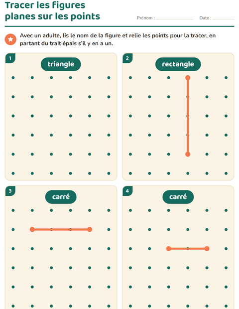 Aperçu de la fiche Les figures planes pour École maternelle (grande section, 5-7 ans)