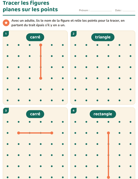 Aperçu de la fiche Les figures planes pour École maternelle (grande section, 5-7 ans)