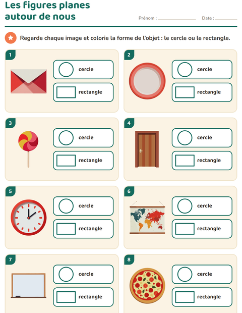Les figures planes autour de nous : cercle ou rectangle ?