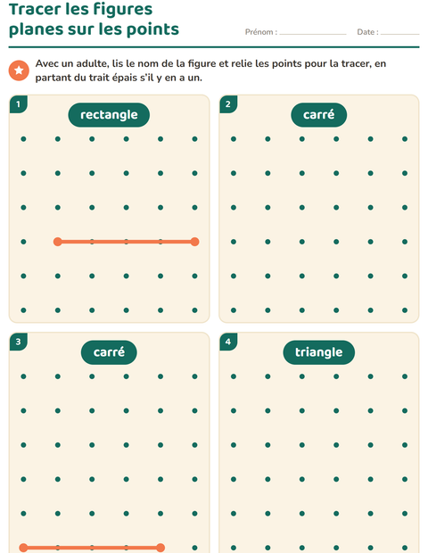 Aperçu de la fiche Les figures planes pour École maternelle (grande section, 5-7 ans)