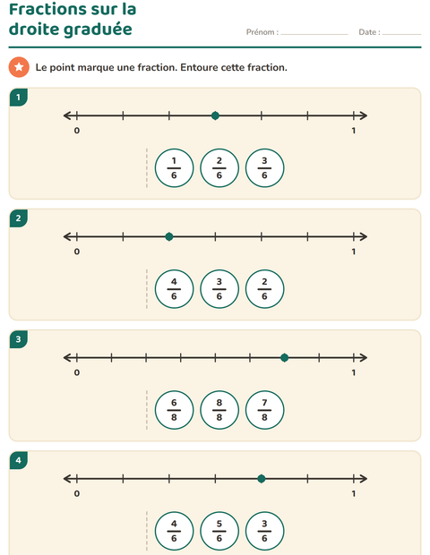 Aperçu de la fiche Fractions pour CE2 (cours élémentaire 2)