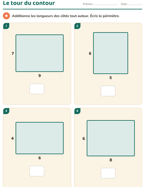 Aperçu de la fiche Géométrie pour CE2 (cours élémentaire 2)