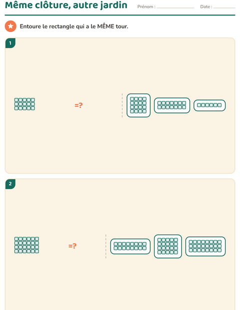 Aperçu de la fiche Géométrie pour CE2 (cours élémentaire 2)