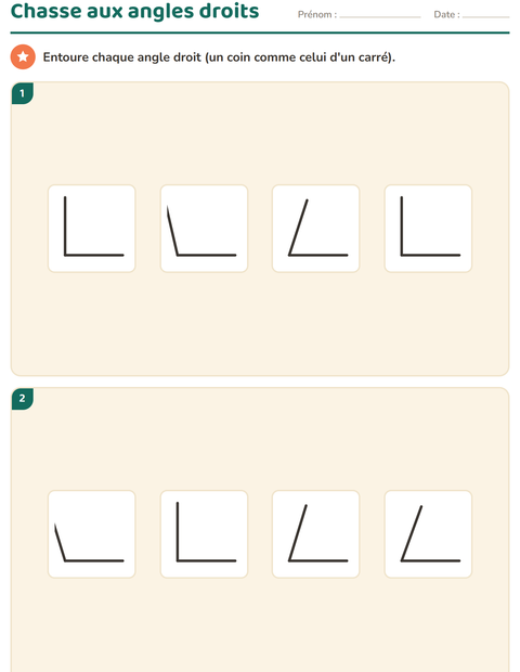 Aperçu de la fiche Géométrie pour CE2 (cours élémentaire 2)