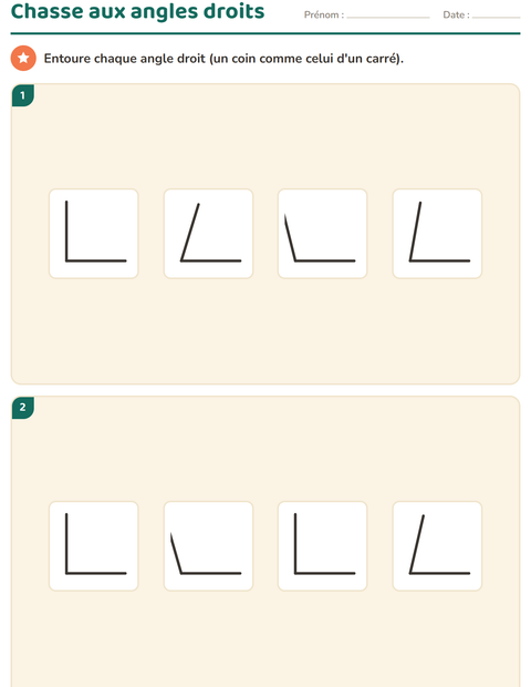 Aperçu de la fiche Géométrie pour CE2 (cours élémentaire 2)