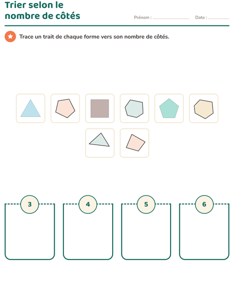 Aperçu de la fiche Géométrie pour École maternelle (grande section, 5-7 ans)