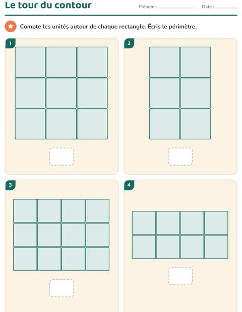 Aperçu de la fiche Géométrie pour CE2 (cours élémentaire 2)