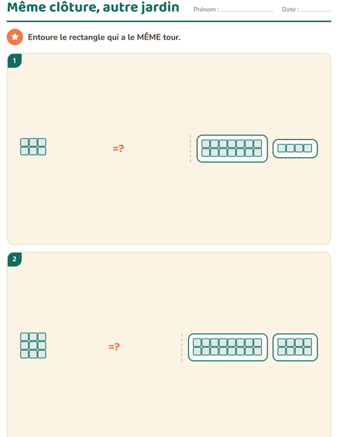Aperçu de la fiche Géométrie pour CE2 (cours élémentaire 2)