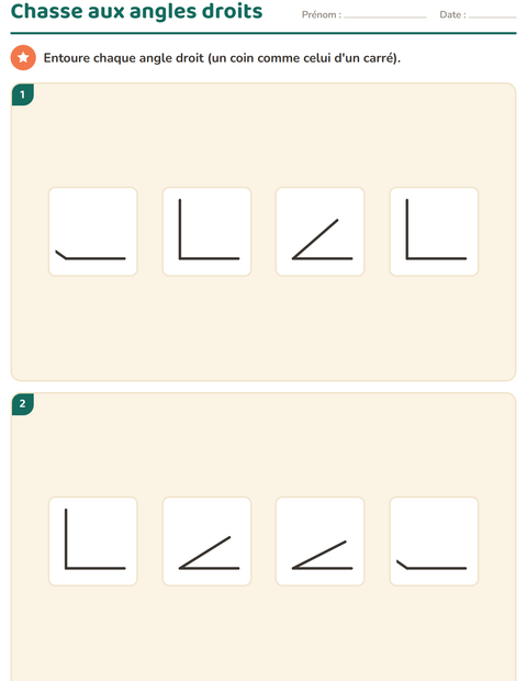 Aperçu de la fiche Géométrie pour CE2 (cours élémentaire 2)