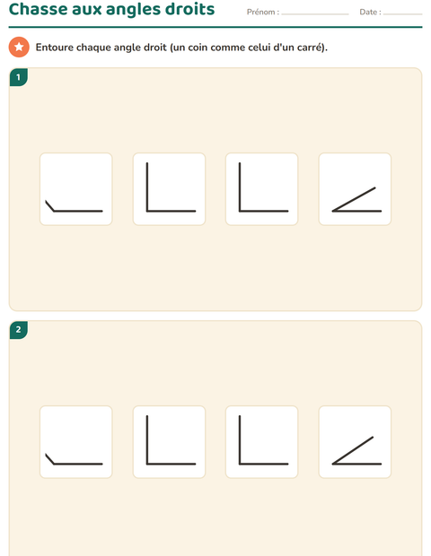 Aperçu de la fiche Géométrie pour CE2 (cours élémentaire 2)
