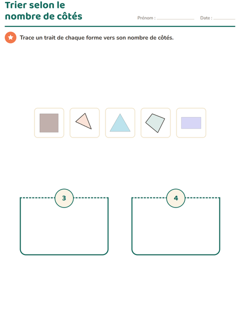 Aperçu de la fiche Géométrie pour École maternelle (grande section, 5-7 ans)