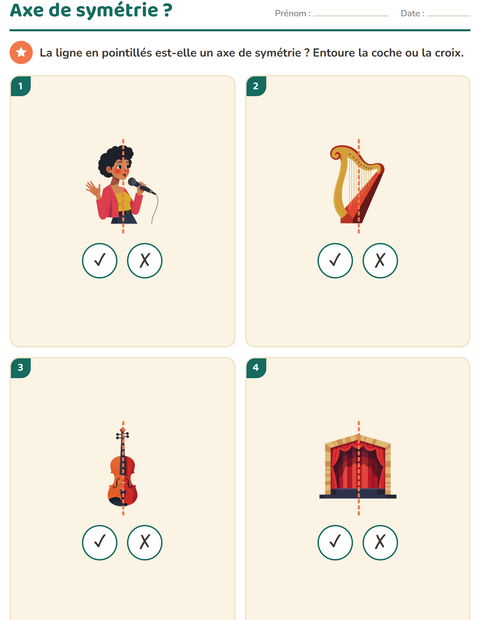 Aperçu de la fiche Géométrie avec Musique pour CE1 (cours élémentaire 1)