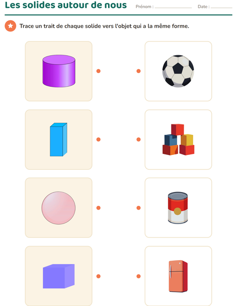Aperçu de la fiche Géométrie pour CE1 (cours élémentaire 1)