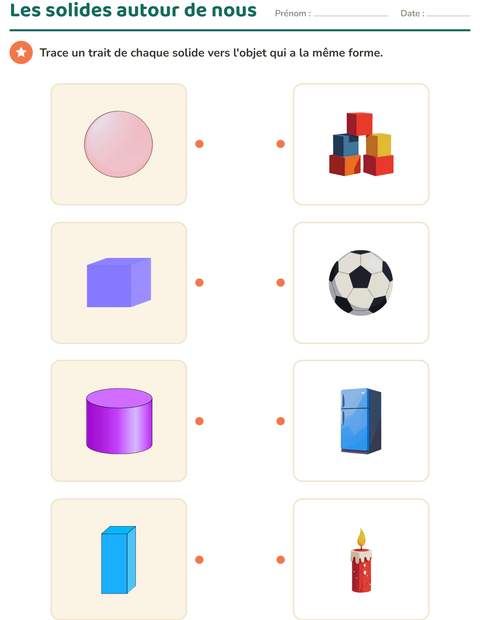 Aperçu de la fiche Géométrie pour CE1 (cours élémentaire 1)