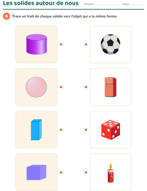 Aperçu de la fiche Géométrie pour CE1 (cours élémentaire 1)
