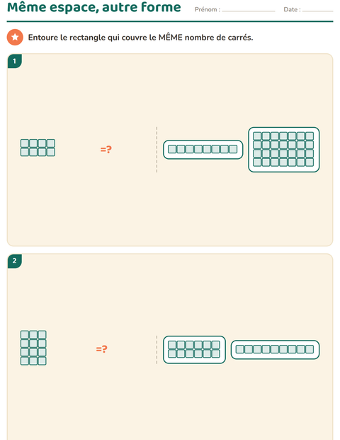 Aperçu de la fiche Géométrie pour CE2 (cours élémentaire 2)