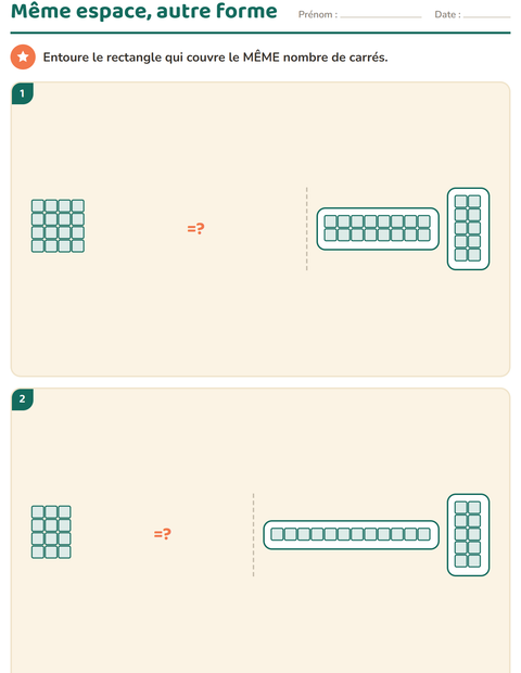 Aperçu de la fiche Géométrie pour CE2 (cours élémentaire 2)