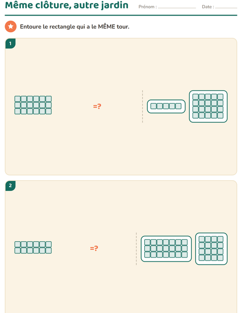 Aperçu de la fiche Géométrie pour CE2 (cours élémentaire 2)