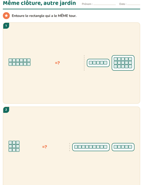 Aperçu de la fiche Géométrie pour CE2 (cours élémentaire 2)